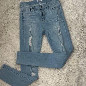 GOOD AMERICAN  Sz 29 Light Blue DISTRESSED Women's Jeans